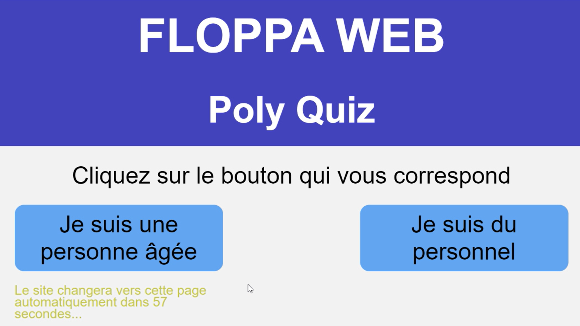 Alzheimer Quiz Website Interface